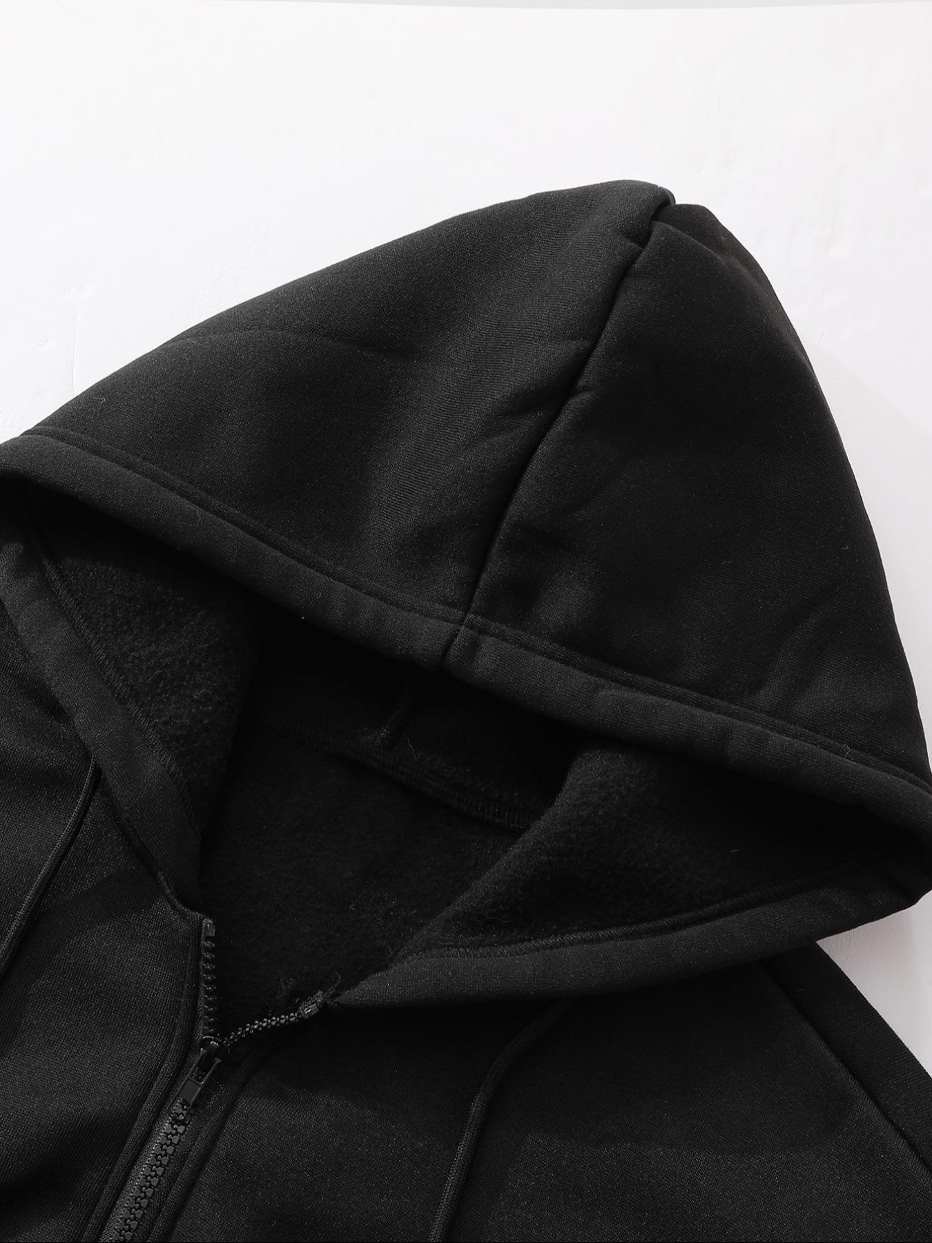 Men's Guadalupe Print Zip Up Hoodie, Casual Regular Fit Long Sleeve Hooded Sweatshirt for Fall & Winter, Men's Top for Daily Wear, Flower Hoodies