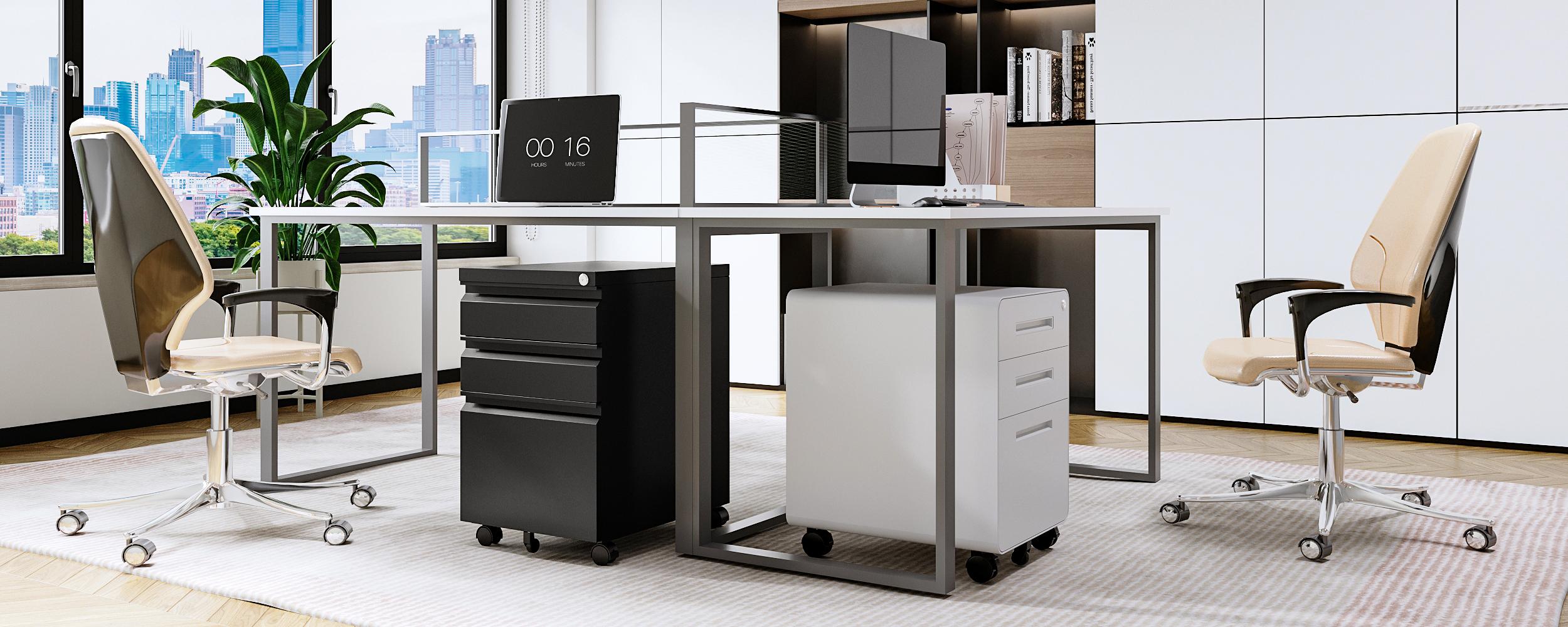 Letaya File Cabinet, 3 Drawer Filing Cabinets for Home Office with Lock Mobile Under Desk Fully Assembled Cabinet