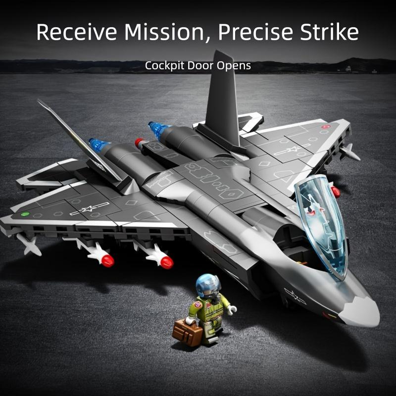 New Elegant Fighter Jet Building Block Model Kit, Hobby Collection Display Piece, Decorative Ornament, Holiday Birthday Gift