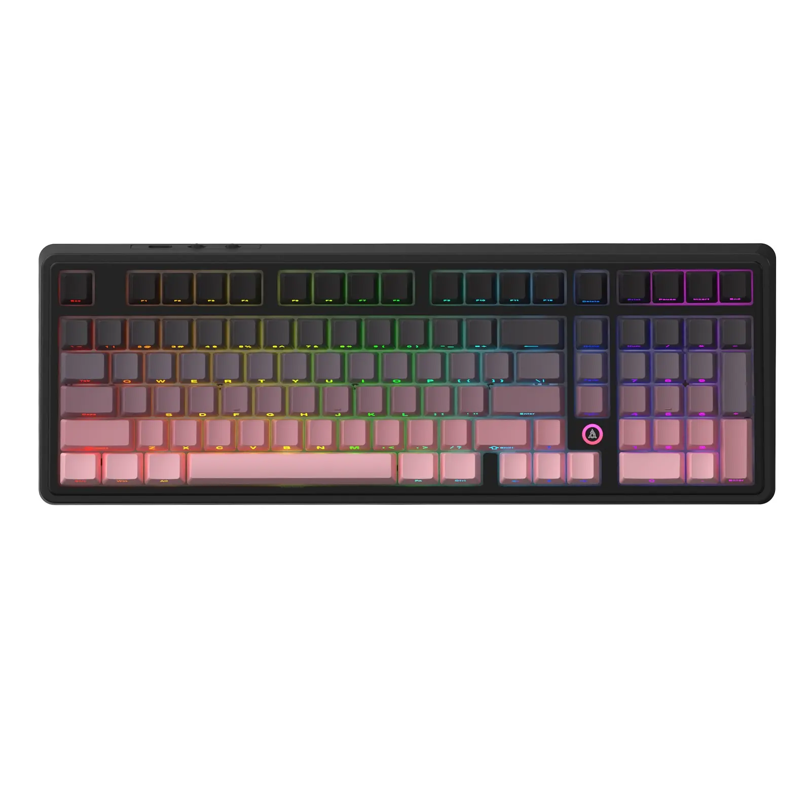 AJAZZ AK980 V2 Wireless Game Mechanical Keyboard Daydream Switch the third mock examination Customized Large Configuration Line Side Engraved Gradual Pink Office Keyboard Full Key Hot Plug RGB DIY Support Multiple Systems for E-sports Games and Office