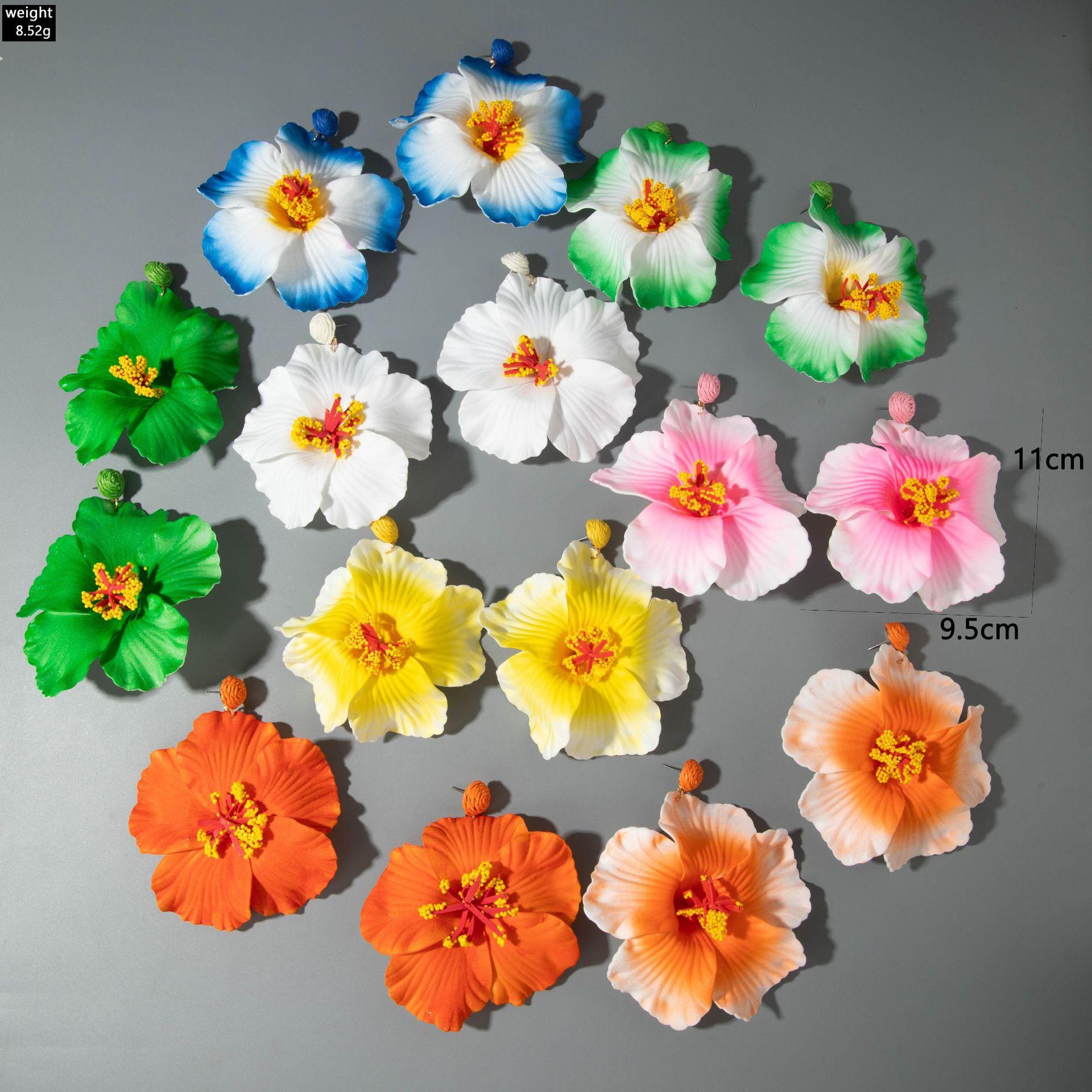 Fashionable Sweet Artificial Flower Earrings, Bohemian Summer Vacation Style Ear Jewelry, Trendy and Refreshing Design