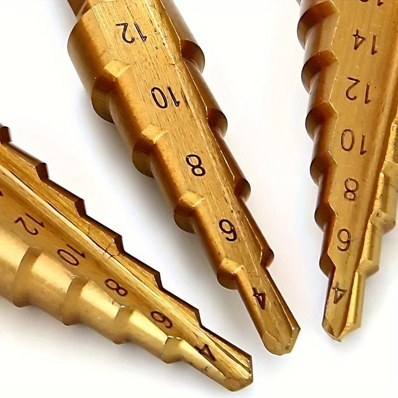 Stair Cone Drill Bit Set, Durable Stainless Steel, Hex Head, Suitable for Plastic/glass, Compatible with Disc Sander, Home Renovation Projects