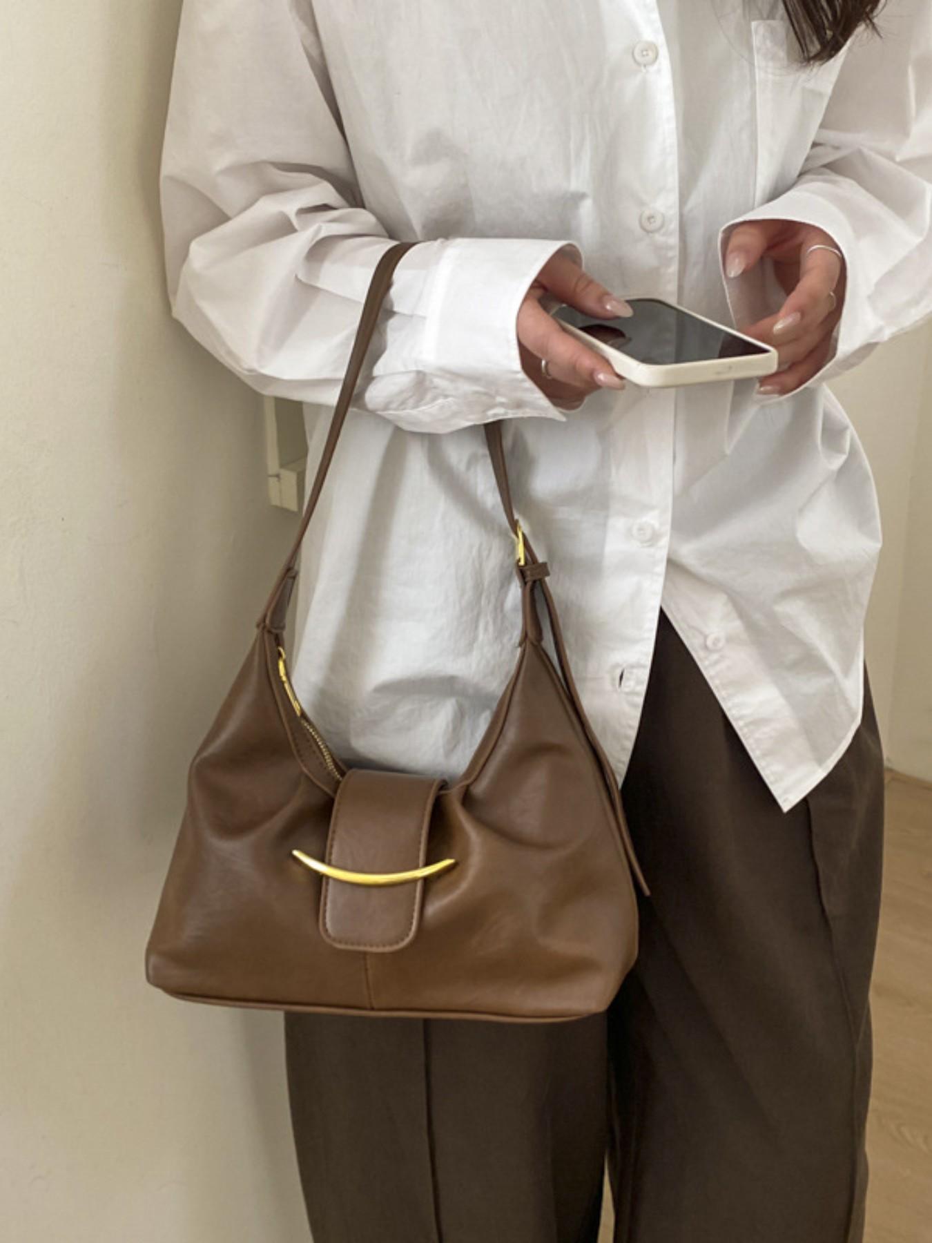 Vintage Simple Large Capacity Bag, Fashion Casual Shoulder Bag, Underarm Bag, New 2026 Women's Crossbody Tote Bag