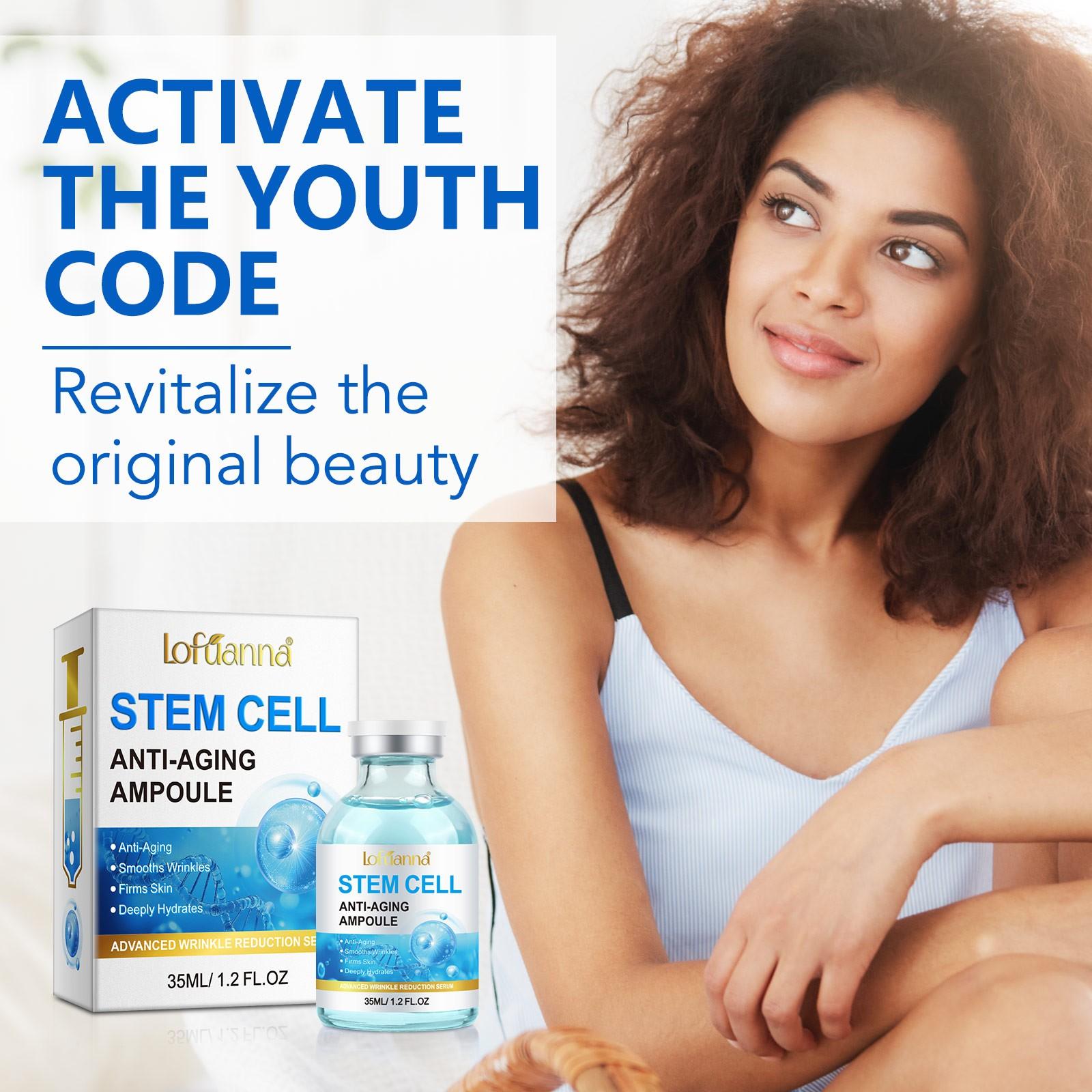 Facial Stem Cell Essence Serum, 2 Ampoules Micro Needle Enhancer, Korean Skincare, Wrinkle, Scar, Hydrate, Revitalize Skin