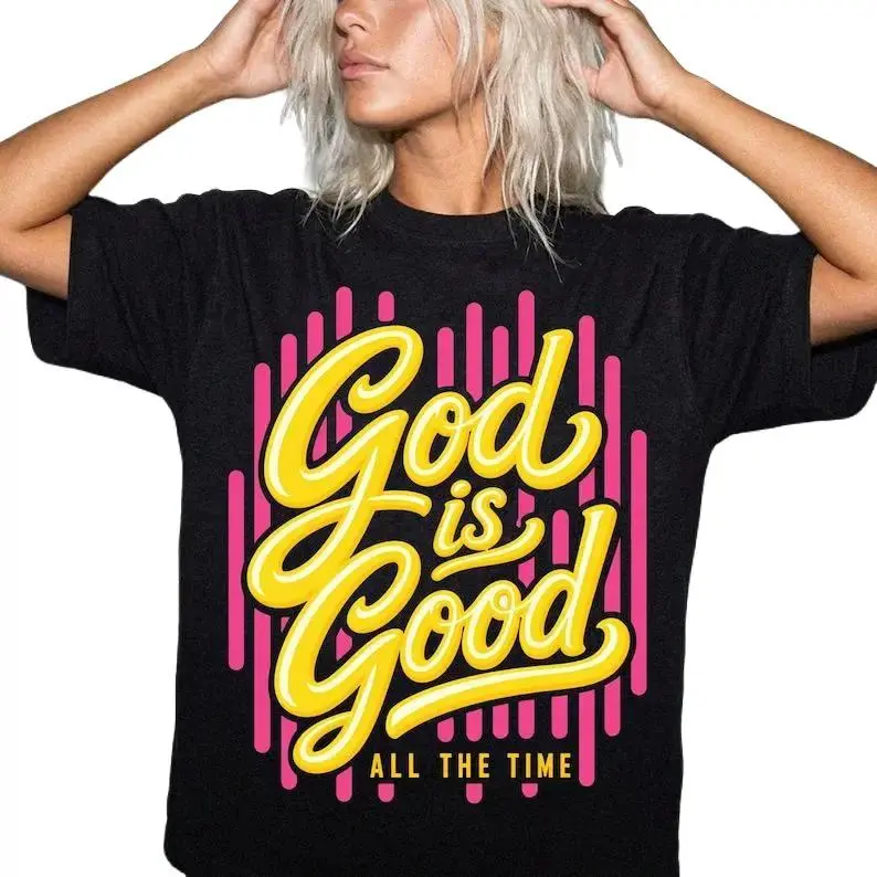 Women's Short Sleeve Cotton Christian T-Shirt - Foldable, All Seasons, Digital Graphic Print, Faith-Based Casual Top, Lightweight, Round Neck, Seamless, Smooth Soft Solid Fabric, Machine Washable (Size S)