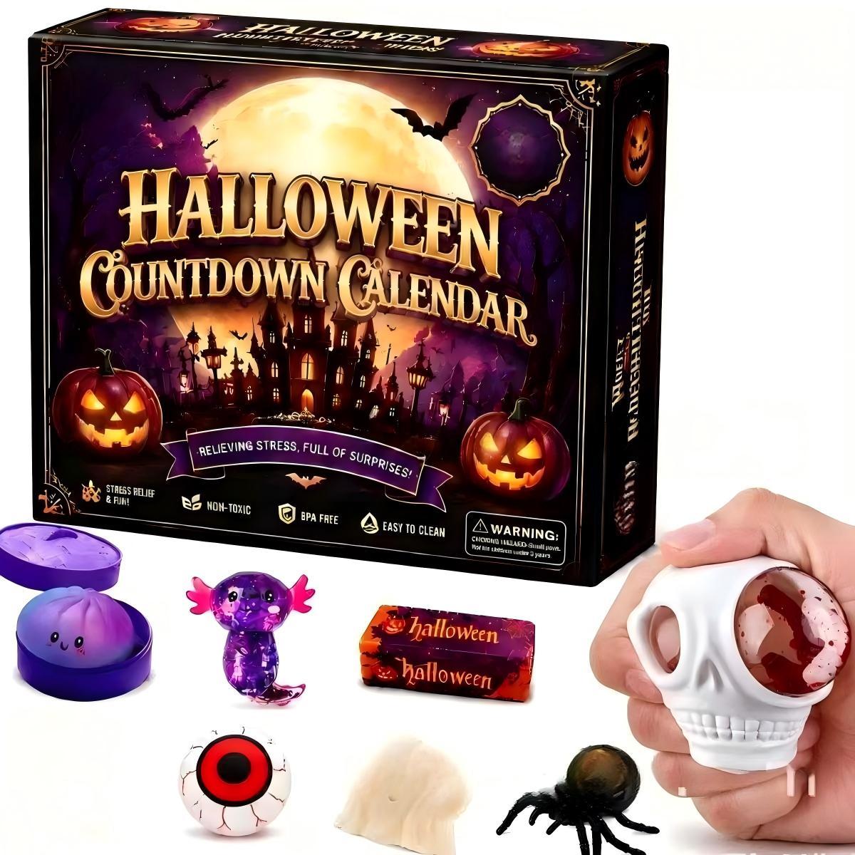 Halloween Countdown Calendar, Stress Relief Blind Box, Fun Counting Game, Perfect Decompression Gift for Kids & Adults, Festive Activity, Stress Relief Fidget