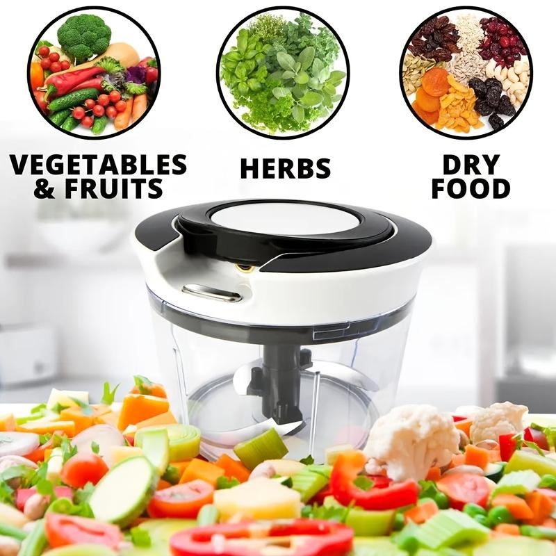 Handheld Multifunctional Kitchen Appliance - Manual Pull-String Food Processor with Durable Blade, Garlic Crusher, Meat Slicer, Vegetable-Fruit Chopper Dicer, Carrot Cutter, Large-Capacity Kitchen Utensil, Multifunctional Kitchen Appliances fathersdaygift