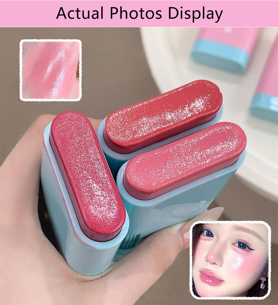 Luster Water Glow Blush Stick, Achieve Lustrous Transparent Flawless Skin, Natural Blood Color, Neutralizes, Long-Lasting Hydration, Dry Skin Friendly