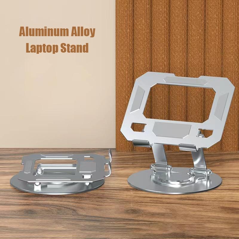 Adjustable Laptop Stand, Computer Stand with 360 Rotating Base, Ergonomic Laptop Riser Mount for Desk Foldable Protable Computer Desk.