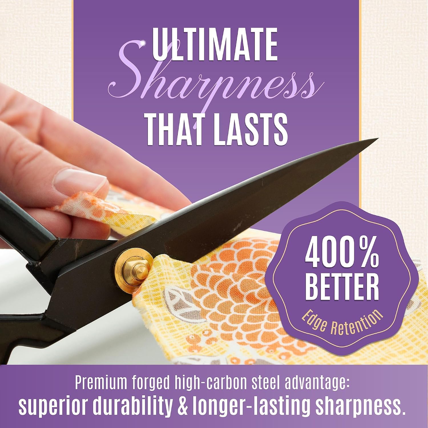 Professional 8 Inch Sewing  for Fabric  - Ultra , Heavy Duty Fabric Shears for Smooth,  Cuts   Fabrics and Leather, for Tailors, Dressmakers, Crafters, and Artists