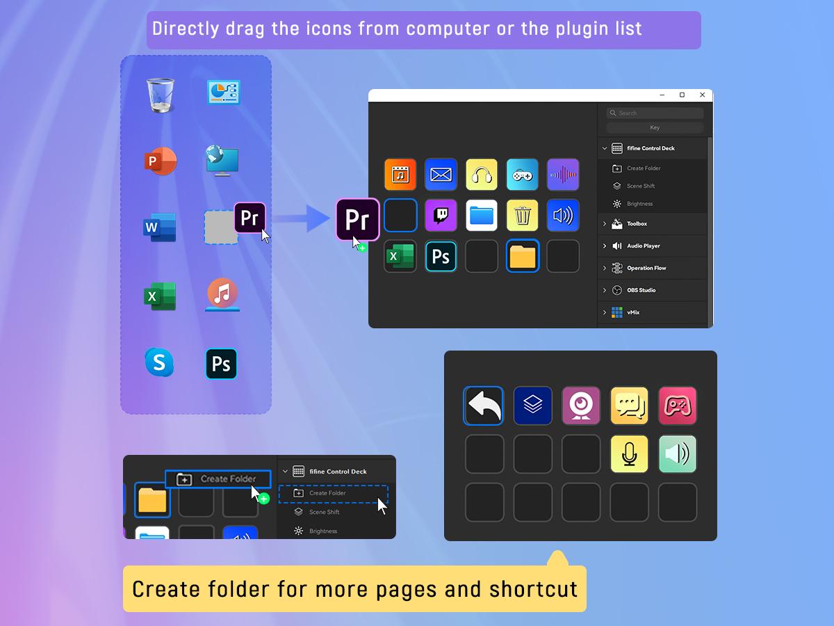 FIFINE D6 Gaming Stream Controller, Control Pad, AmpliGame Control Deck, with 15 Macro Keys, Streaming Keyboard with Trigger Actions in OBS/Twitch/YouTube, Shortcut Buttons Keypad Works with Mac and PC - AmpliGame D6