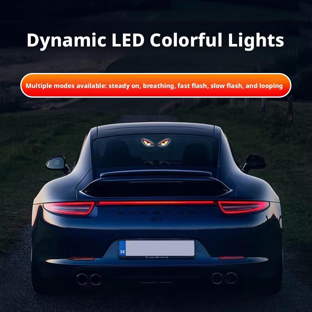 Car-mounted solar monster eye LED warning light triangle window wireless decoration rear window ambient light premium feel Car Interior Accessory