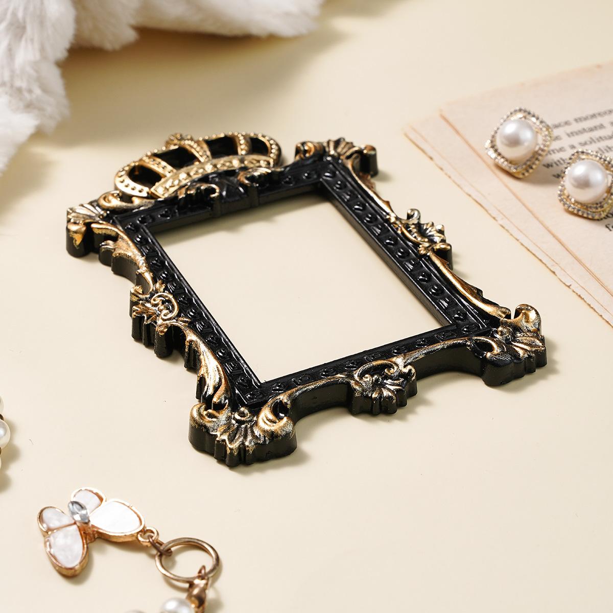 European Crown 3D Pattern Frame Decorative Item, Resin DIY Decoration, Multi-Color Options, Bathroom Accessory, Photo Prop, DIY Ornament