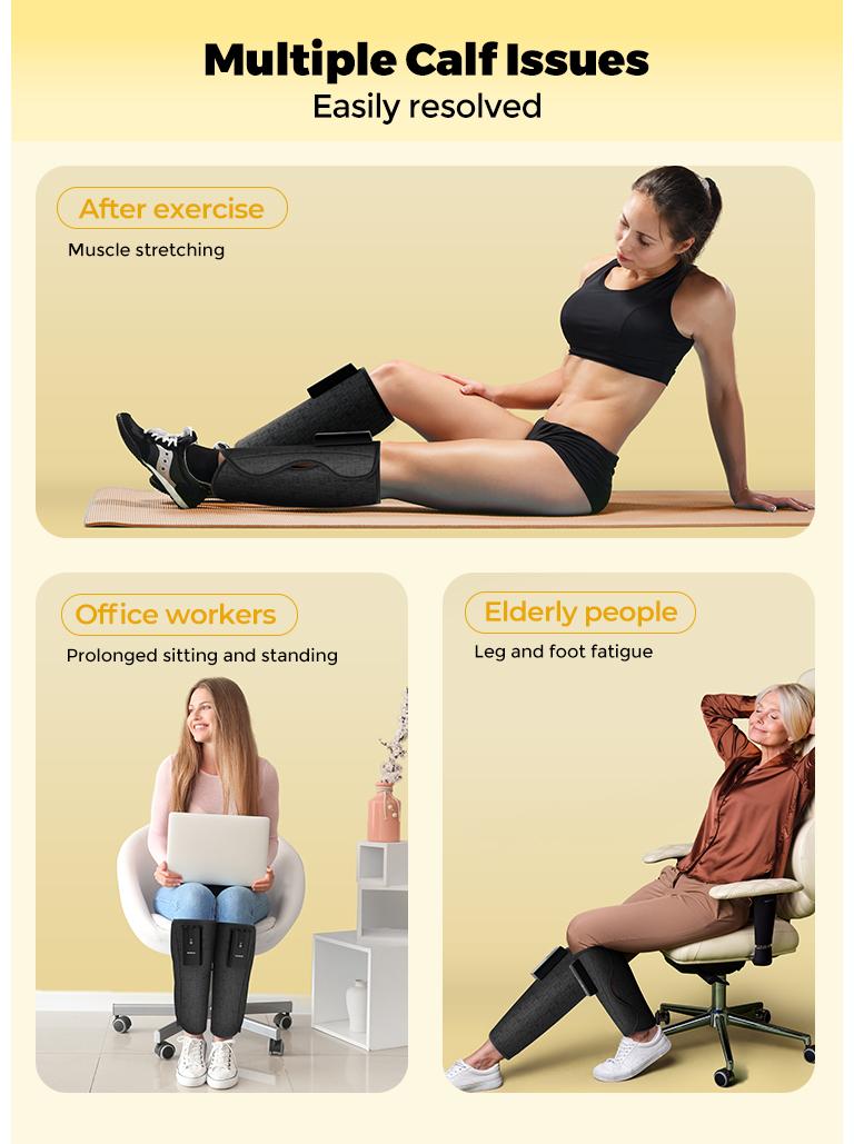 CINCOM Wireless and Portable Leg Massager with Calf Airbags, Customizable Modes, and Intensity Levels for Ultimate Relaxation – Perfect Gift for Friends and Family