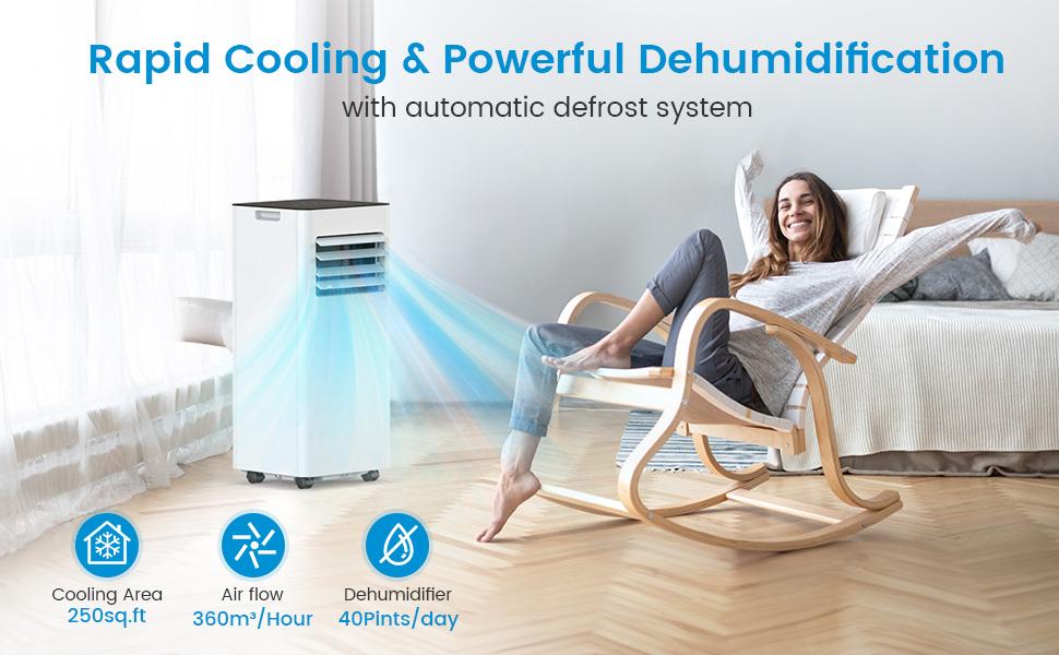 [Summer Vibes] COWSAR 8,000/10,000 BTU Portable Air Conditioners Cool Up to 350/450 Sq.Ft, 4 Modes Portable AC Unit with Remote Control/LED Display/24Hrs Timer/Installation Kits for Bedroom/Home/Office/Dorms, White summerwins
