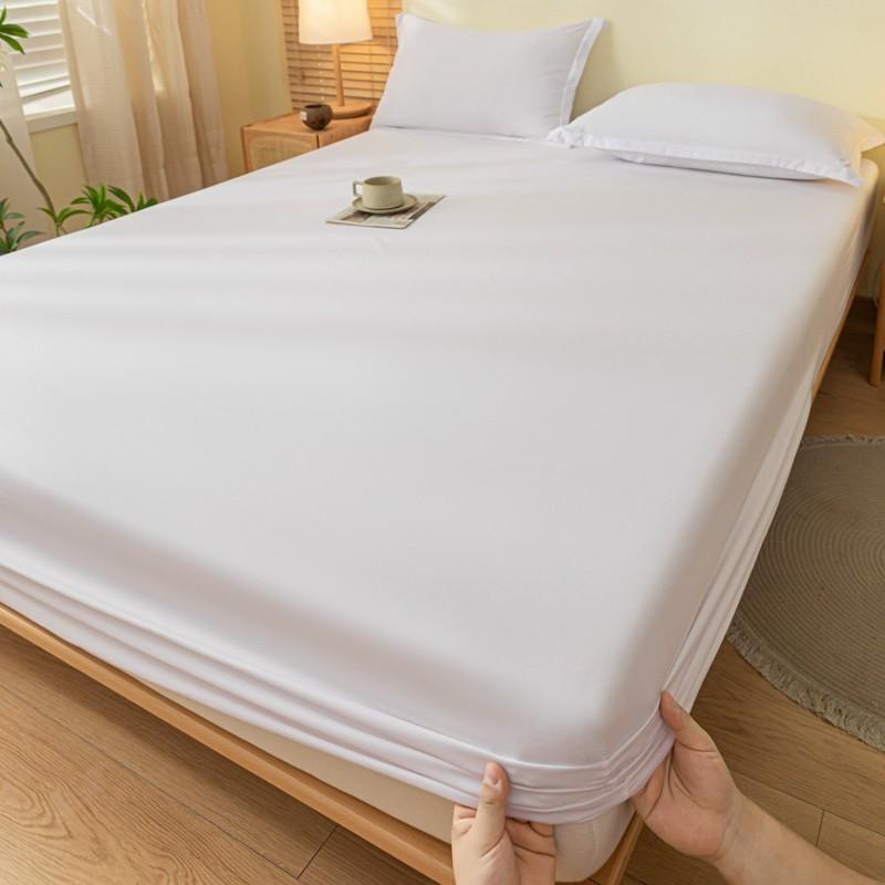 3pc Solid Color Bedding Set (1 Fitted Sheet + 2 Pillowcases), Plain Bed Sheets, Bedsheet Sets, Multiple Sizes Available, Comfortable Mattress Cover