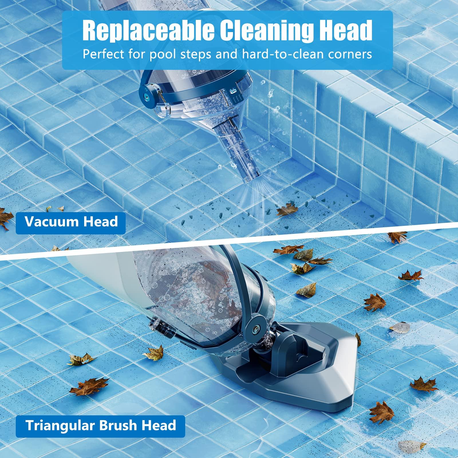 【10-OFF!!!】Ehulk Pro Cordless Pool Vacuum- 18.5 GPM Powerful Suction, 70min Runtime & 13.4" Wide Head, XL Capacity Handheld Rechargeable Pool Cleaner for Inground/Above Ground Pools with Telescopic Pole (Blue)