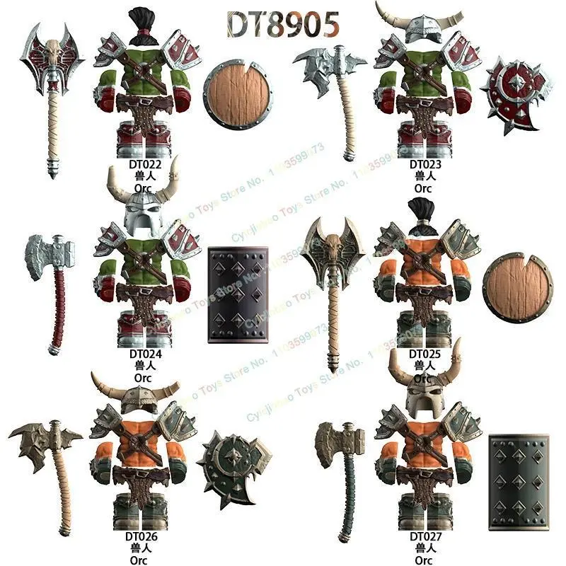 Hot Cmoic Serires Warriors Building Block Middle Ages Game Warcraft Action Figures Kids for Toys Christmas Gifts DT022-024