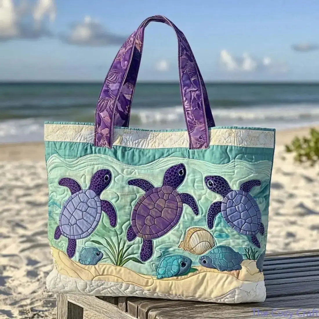 Sea Turtle Canvas Tote Bag with Floral Beach Design, Large Capacity Reusable Shoulder Bag, Aesthetic Eco Friendly Shopping Tote for Women, Lightweight Grocery Bag for Beach, Travel, Vacation, Summer, Daily Work and Everyday Essentials