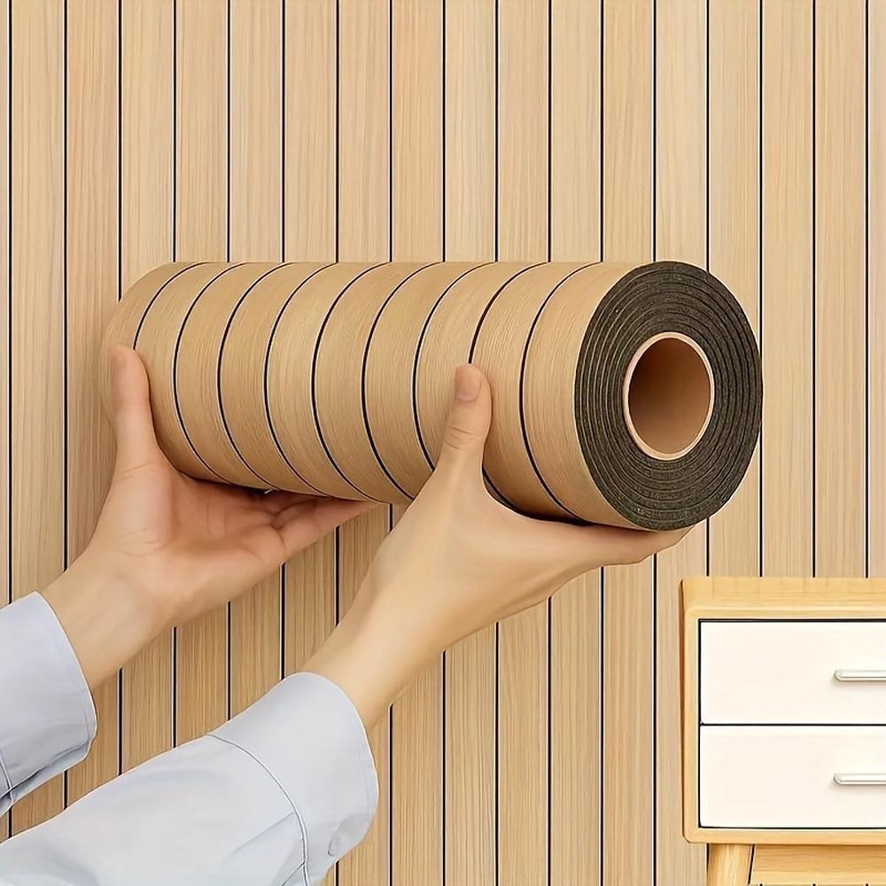 3D Self-Adhesive Wallpaper Roll, Vinyl Material, Ideal for Ceiling and Partition Decor, Easy Installation, Heat Insulation Feature