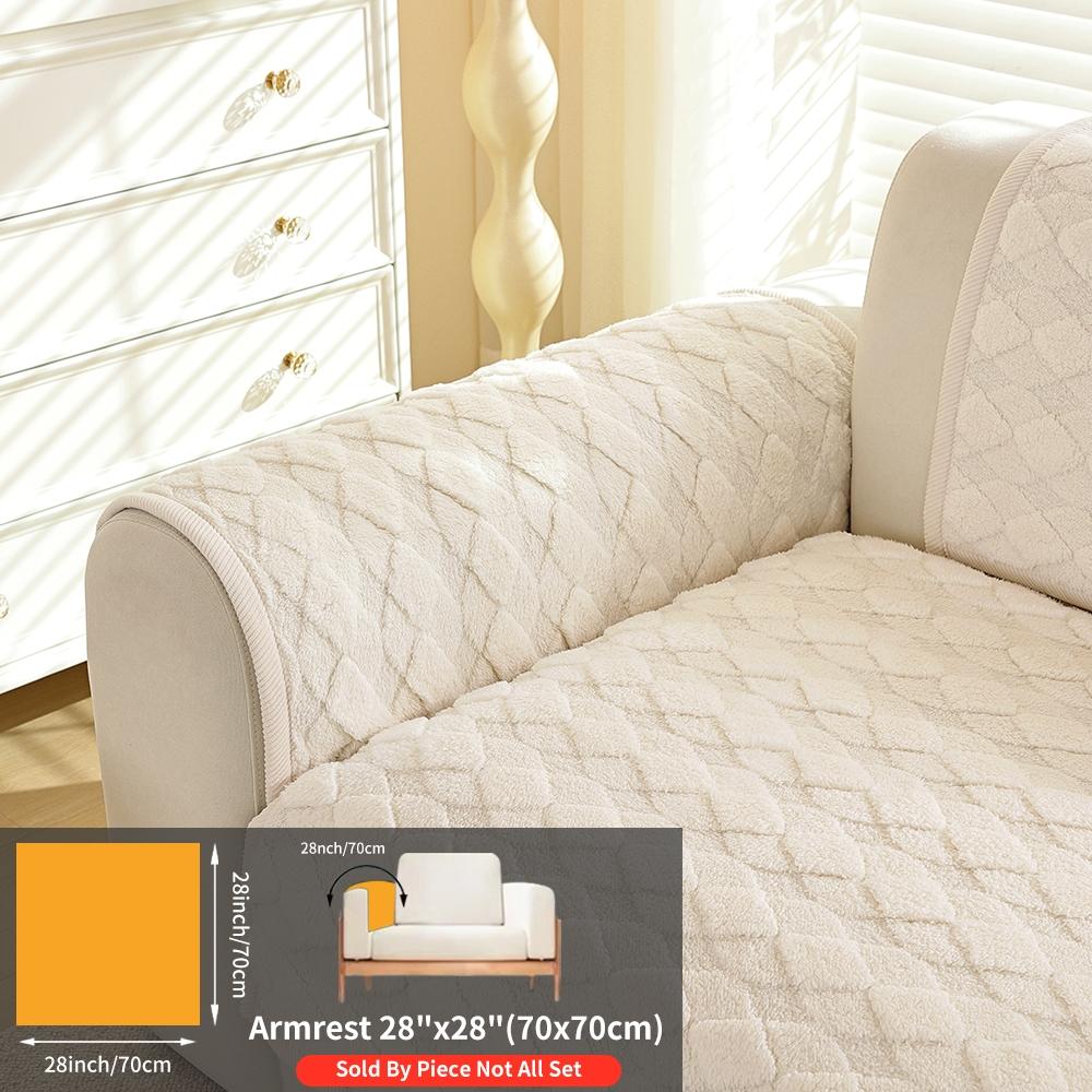 Geometric Velvet Sofa Cushion, Anti-Slip Sofa Cover, Washable Sofa Protector, Soft Sofa Protector, Durable Pet-Friendly Furniture Pad, Decorative Sofa Pillow