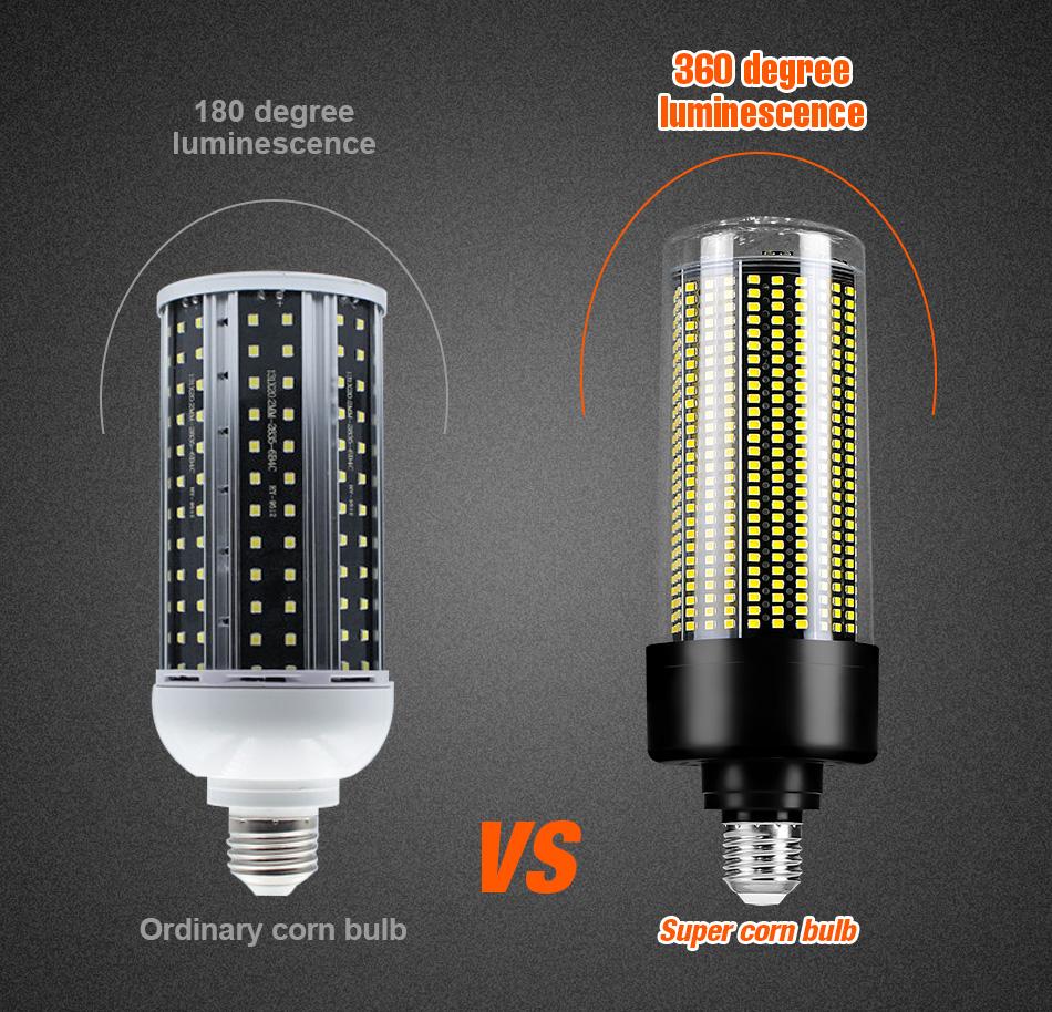 120W LED Corn Light E39+E27 Threaded Recessed Bulb with Protective Cover AC100~277V Indoor Warehouse Factory Bright Energy Saving Candle Lamp 100W Living Room Study Storageroom Basement Garage No Flicker Eye Protection Safety Commercial Lighting 220V/110V