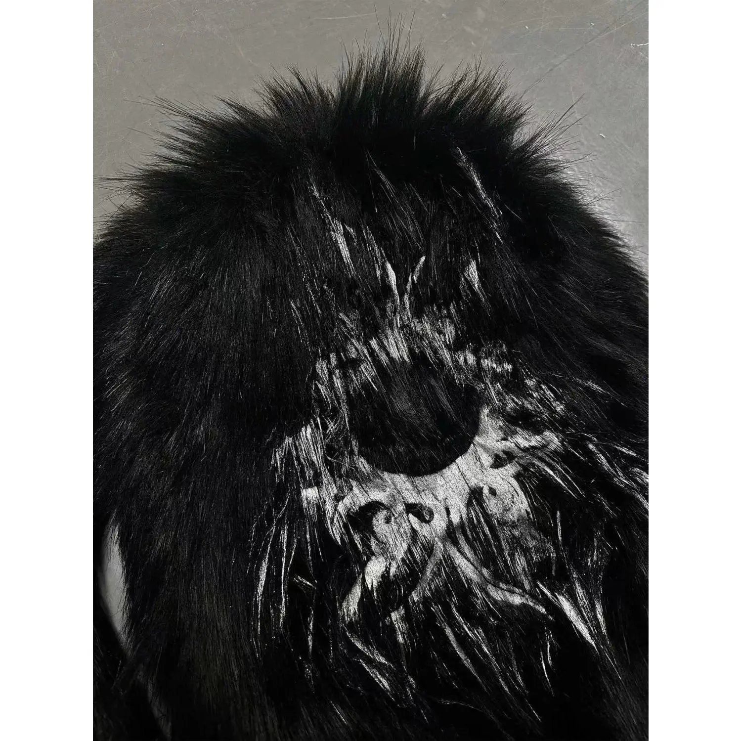 Unisex Black Fur Backpack Large Capacity Winter Fashion Backpacks Imitation Raccoon Print Plush Bag Frurry Hiphop School Bags