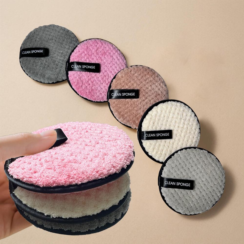 5-Piece Makeup Remover Pads Reusable Dual-Sided Soft Cleaning Towels Washable Face Pad Beauty Care Tool Set