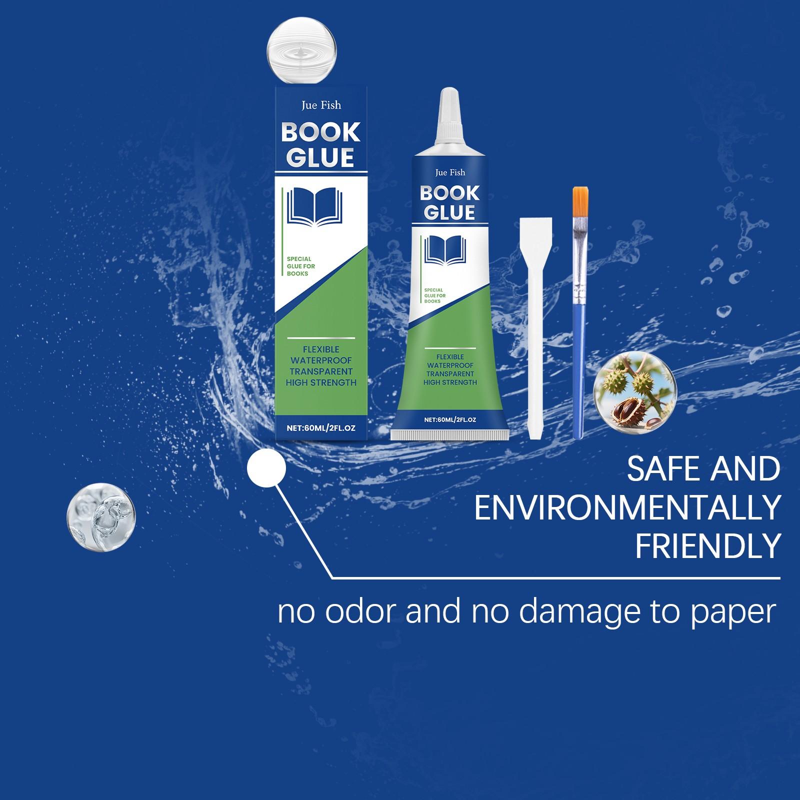 2-Pack Set Of Resin Book Repair Glue (60ml*2 + Brushes), Neutral And Mild Formula, Stable Adhesive For Books And Archival Paper, Transparent And Fast-Drying, Meets Daily book Repair Needs