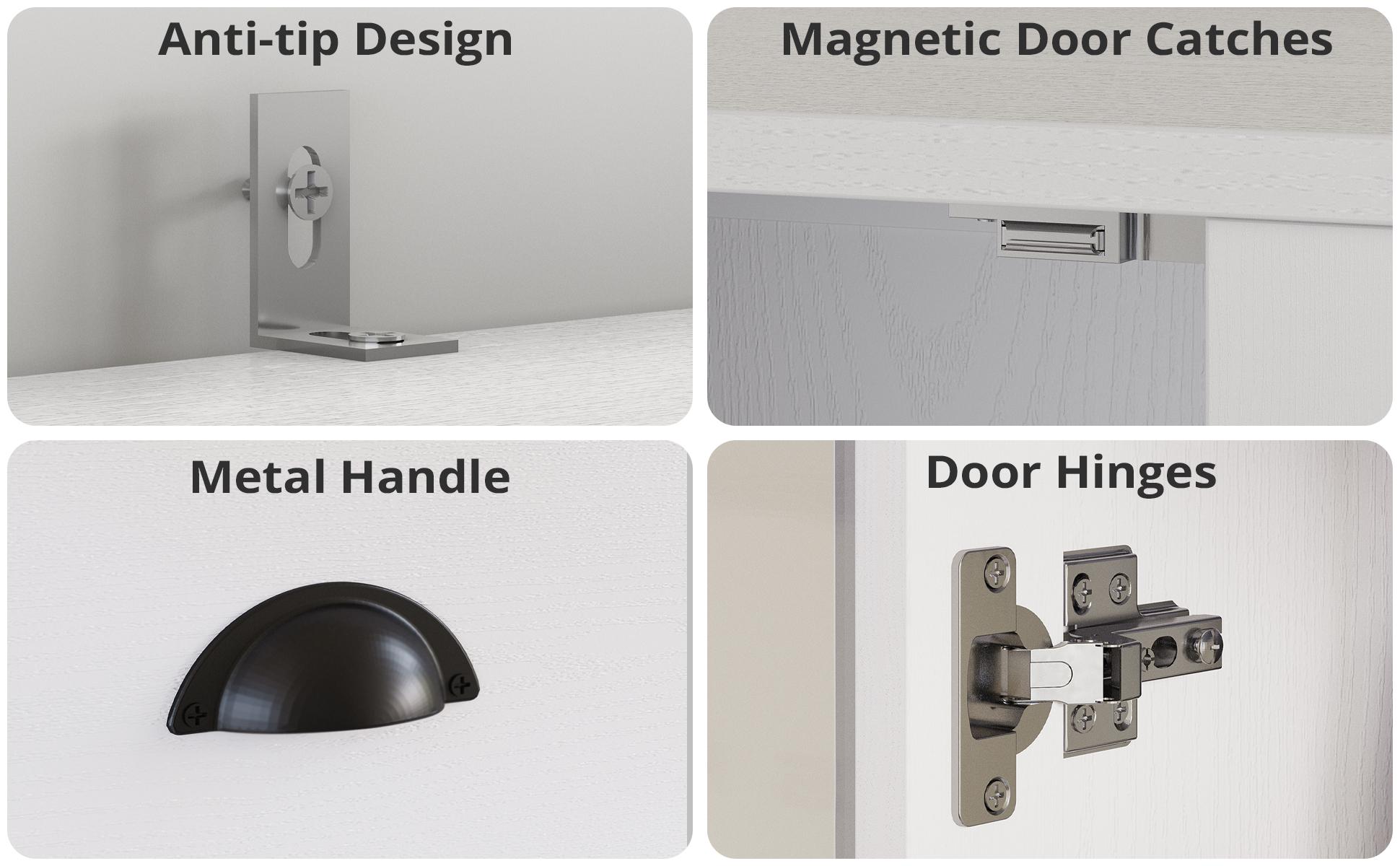 【2 Packages Shipping】IRONCK Kitchen Pantry Cabinet 72" Height, Freestanding Cupboard with Drawer, Sliding Storage Rack, and 6 Hanging Shelves for Dining Room, Laundry