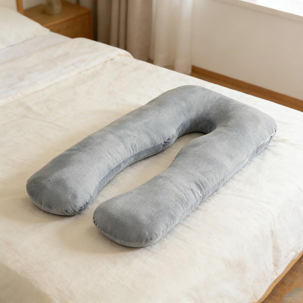 1 piece/kit Long U-shaped luxury all-encompassing embrace support pillow, British made, a comfortable sleep aid for pregnant women, ideal for back and side support.