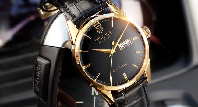 ROCOS Men's Automatic Skeleton Watch – Luxury Leather Strap, Day-Date Display, Waterproof Dress Watch | Elegant Gift | Reloj mecánico para hombre