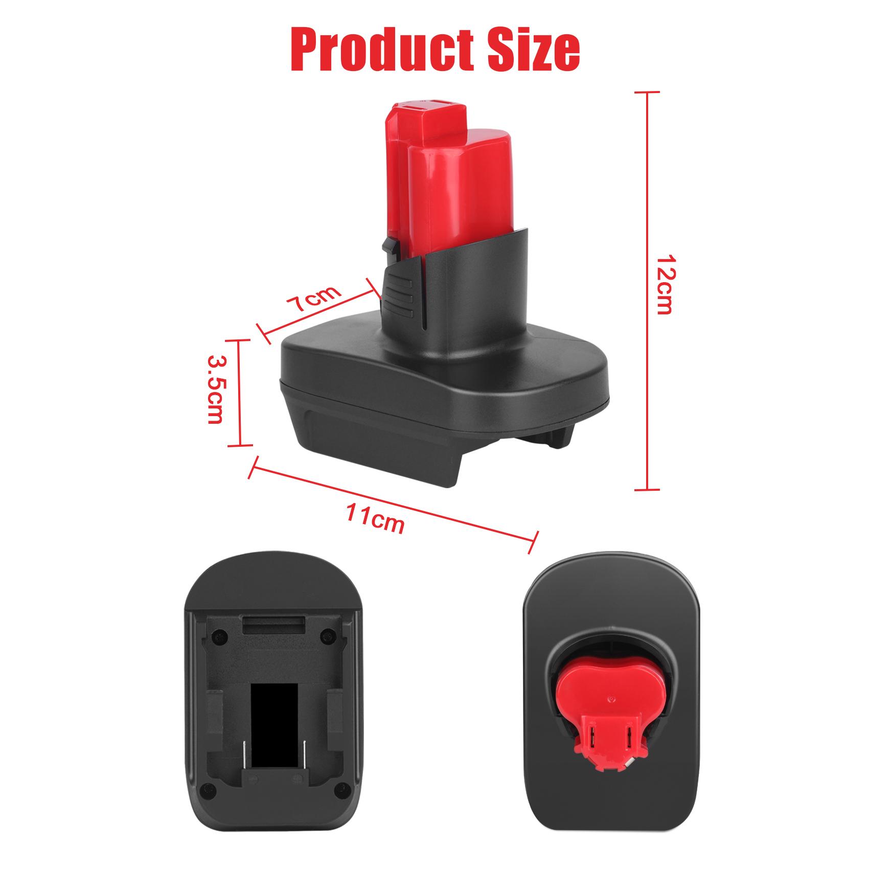KUNLUN Adapter for DeWalt 20V Battery & for Milwaukee ∧∧-18 18V Battery Convert for ∧∧-18 to for ∧∧-12 Battery for Milwaukee ∧∧-12 Battery Compatible with Milwaukee ∧∧-12 12V Cordless Power Tools Use (Adapter Only)