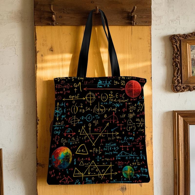 A New Trendy Accessory: Mathematical Formulas, Worldwide Factors, Scientific Computations. Ideal for Shopping, The Beach, And Picnics, This Is a Foldable Canvas Shopping Bag., for Teenager, For Teenager