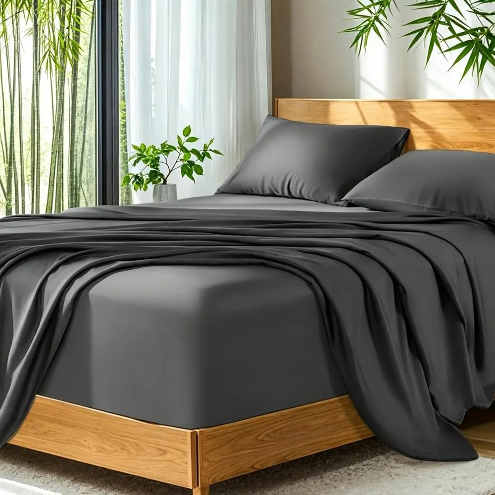 Soft Bamboo Sheets Twin/Full/Queen/King Size - Cooling Bamboo Bed Sheets for Hot Sleepers, Breathable & Moisture Wicking, Hotel Luxury Bedding Set with Deep Pockets