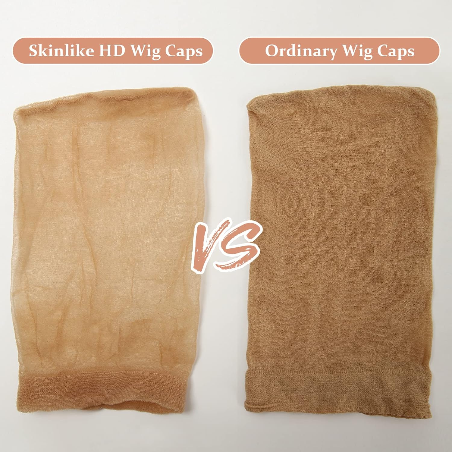 HD Wig Cap - 1 Piece Invisible and Sheer Breathable Ultra-thin Stretchy Stocking Caps for Lace Front Wigs - Stable, Non-Slip, Comfortable Accessory