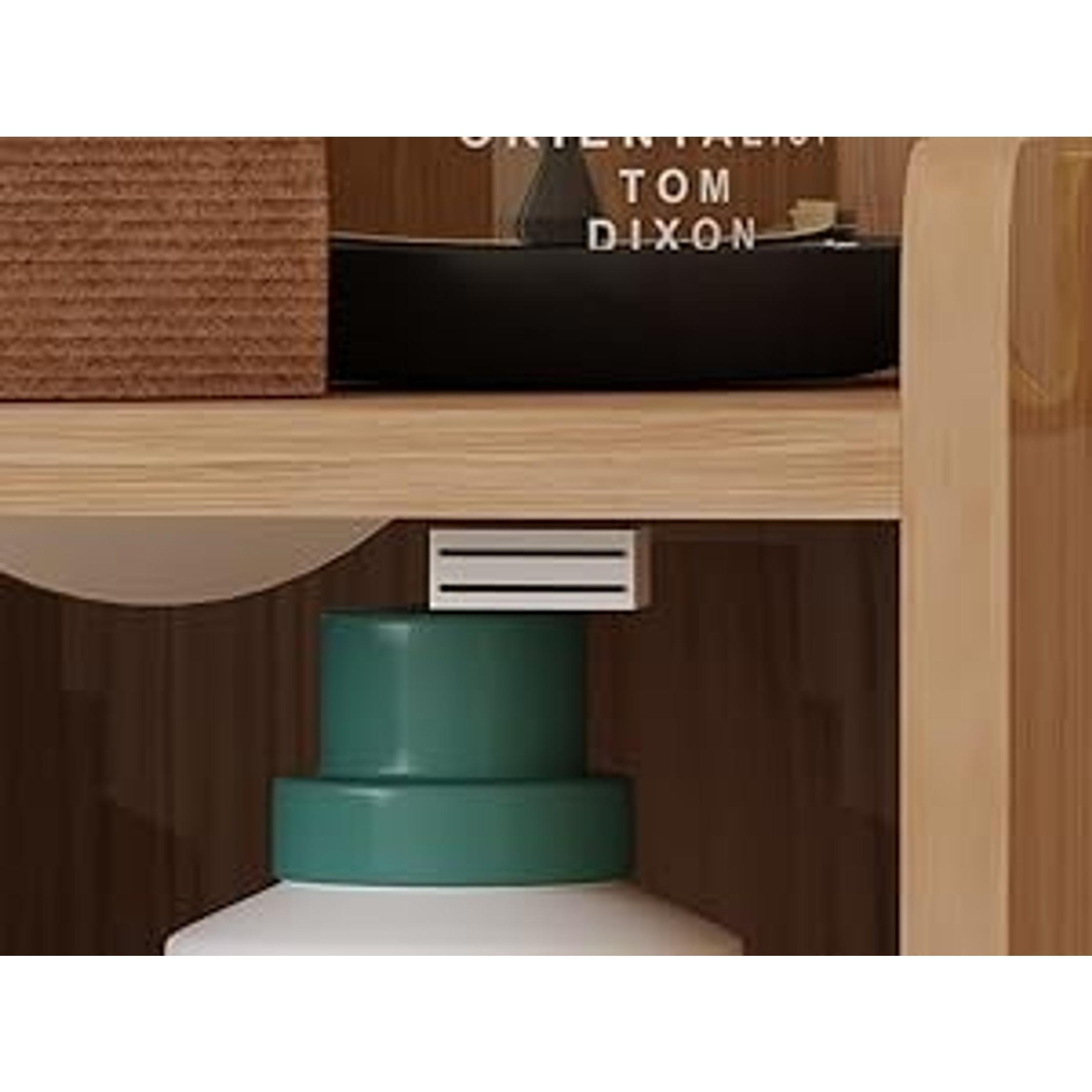 Rattan Bathroom Storage Cabinet with 2 Doors and Adjustable Shelf | Oak Corner Floor Cabinet, Narrow Toilet Paper Cabinets with 2Hooks, Toilet Organizer for Small Spaces, 7.87"D*9.84"W*29.72"H