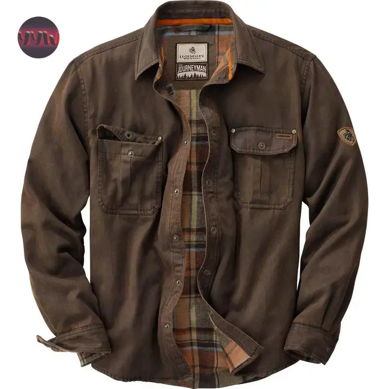 YYW1 Legendary Whitetails Men's Journeyman Flannel Lined Shirt Jacket Long Sleeve