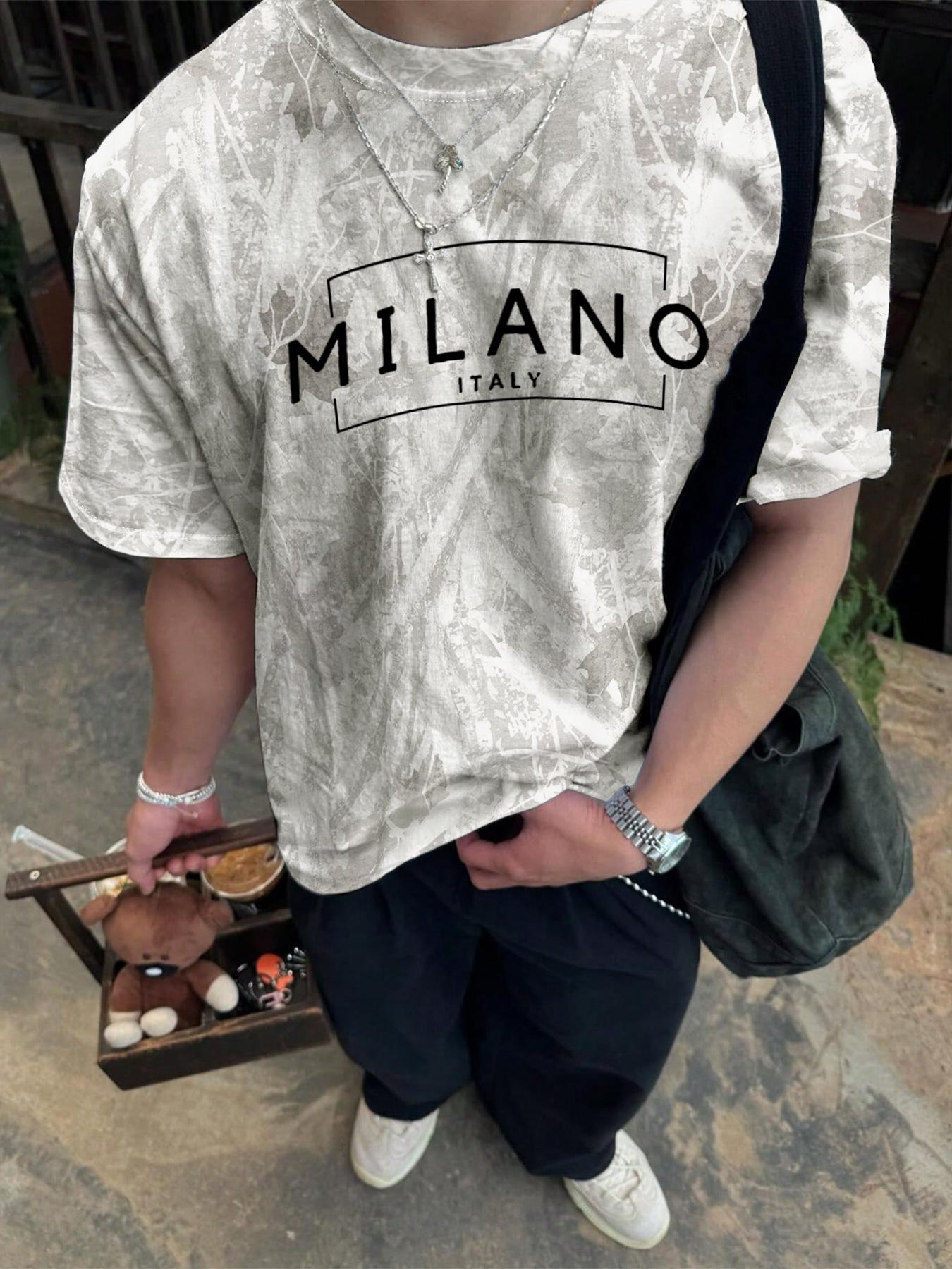 Unisex's Regular Fit All Over Print Short Sleeve Tee, Casual Streetwear Fashion T-shirt for Summer, Unisex Top for Daily Wear, Man