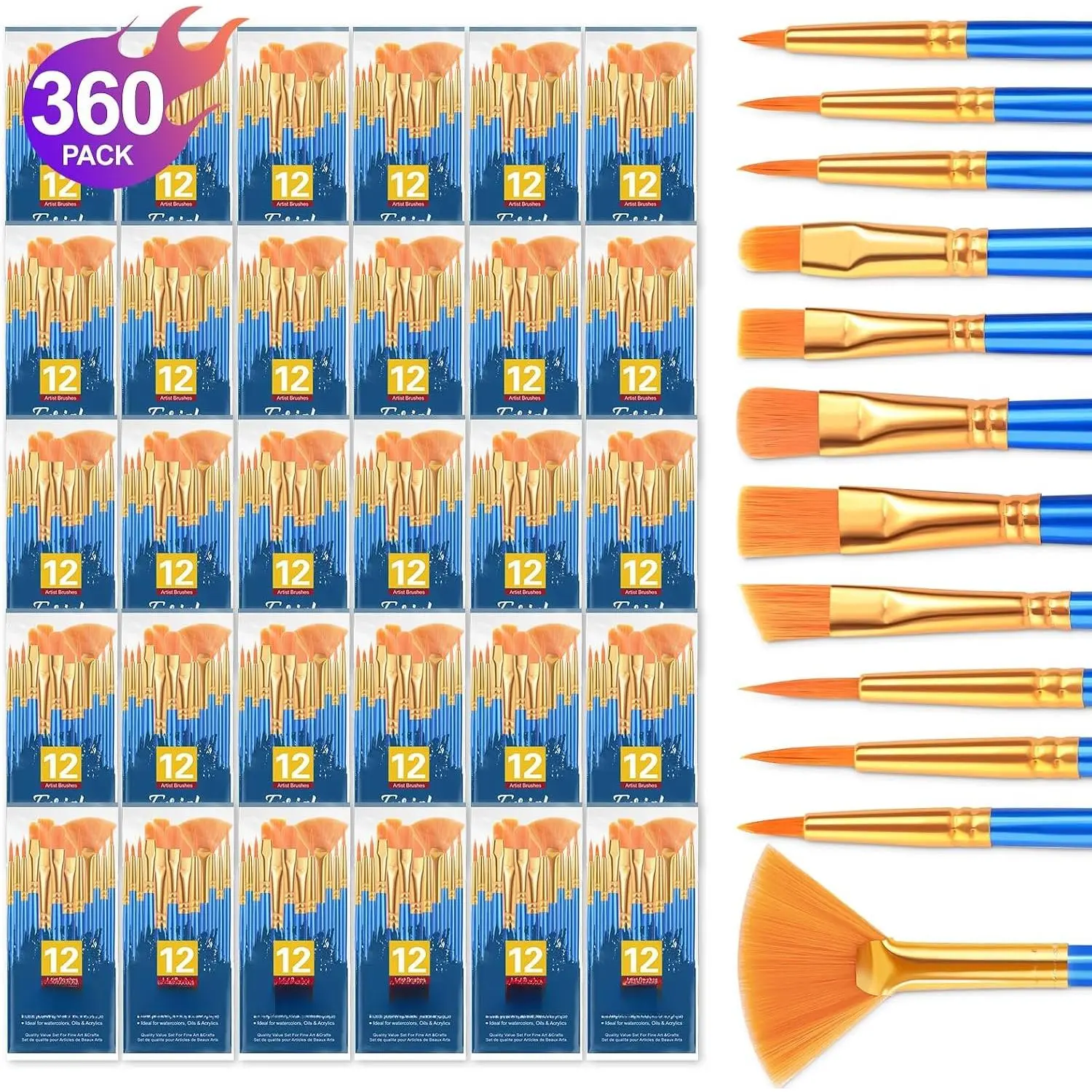 Brushes Set, 12 count  Brush for  Painting