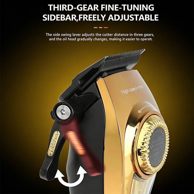High-Speed Hair Clipper Km-1677, USB Digital Display, High Power, Ceramic Blade, Professional Electric Trimmer, Family Use