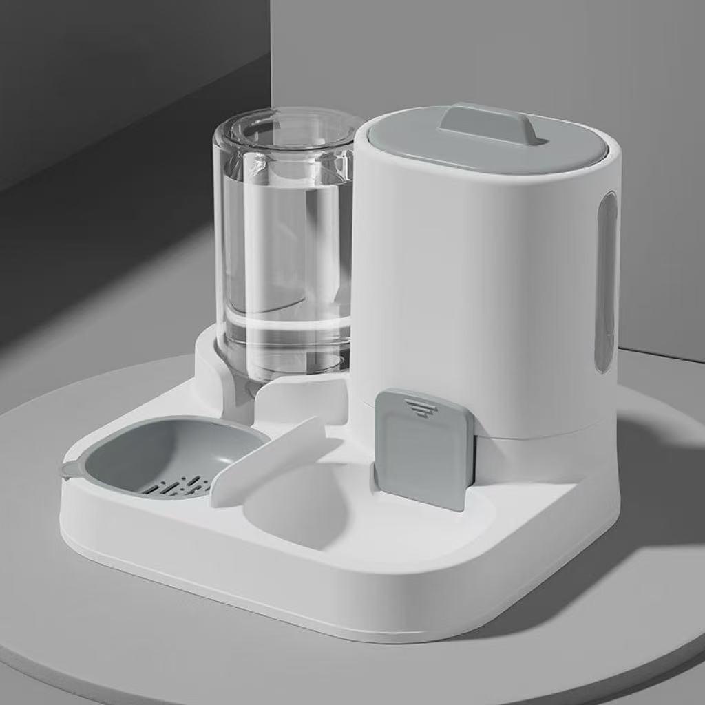 New Automatic Cat and Dog Feeder & Water Dispenser Combo Dog Bowl and Cat Bowl Two-in-One Water Dispenser Stainless Steel Bowl