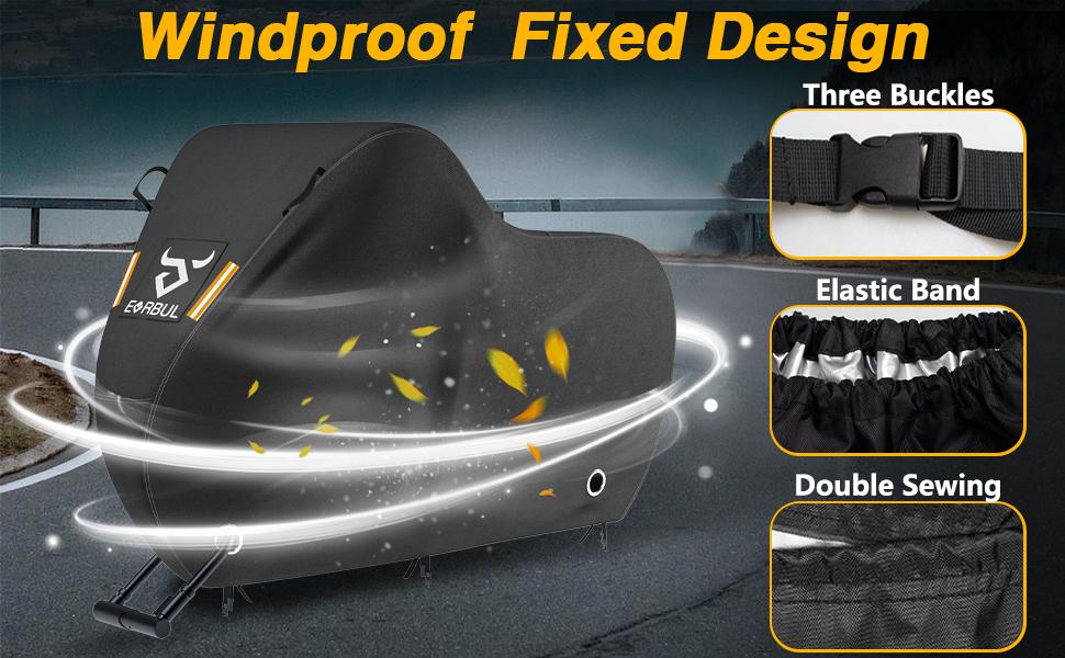 Waterproof Bicycle Cover with Windproof Buckle, Portable Handle, Indoor Outdoor Sun Protection Dust Proof, 1 Piece