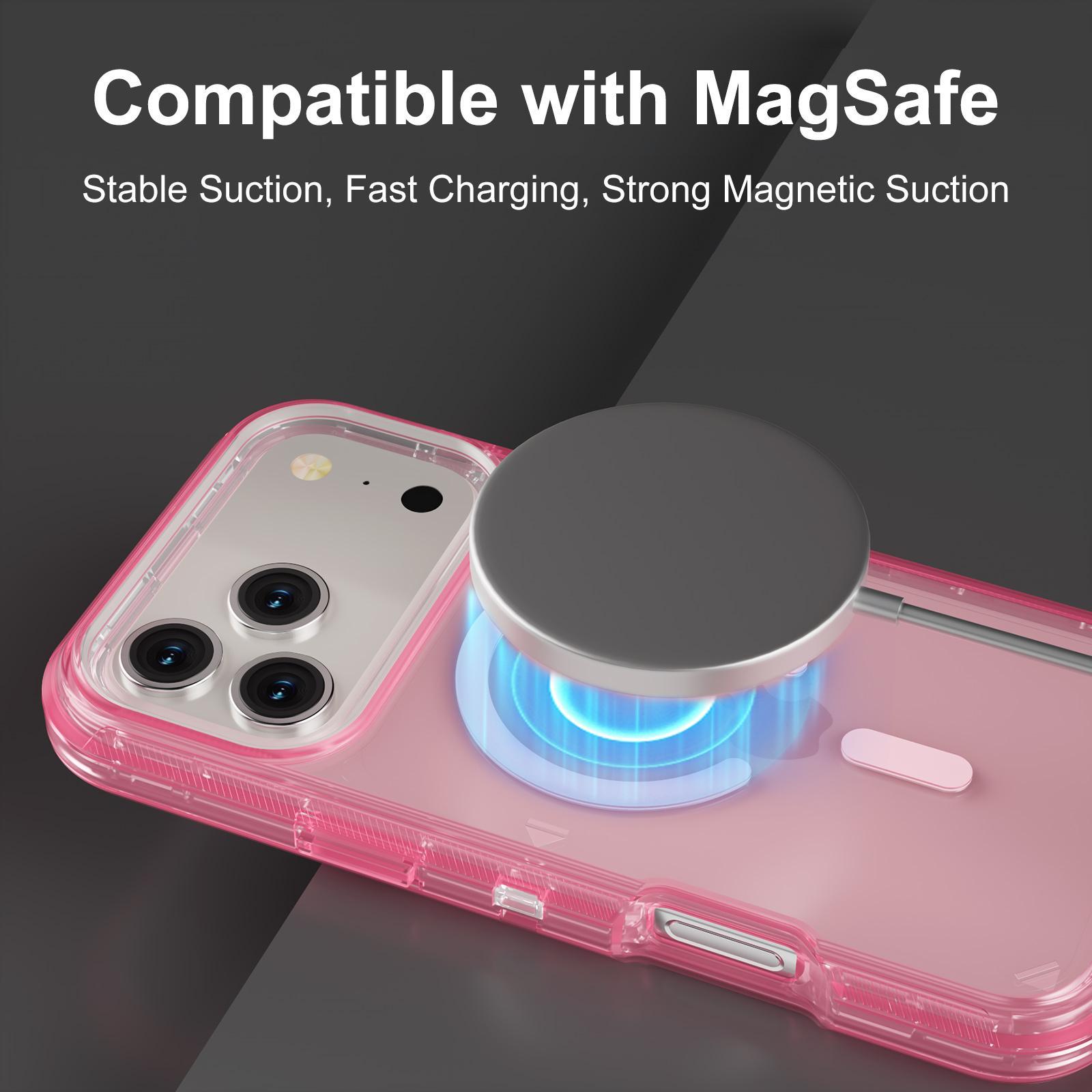 Chic Aesthetic Magnetic Clear Phone Case for iPhone 17 16 15 14 13 Series - 3-in-1 Dual Layer Heavy Duty Motif with Advanced Shockproof Protection and Secure Alignment, Premium Everyday Cover, Perfect for Daily Work, Outdoor Travel & Lifestyle Styling