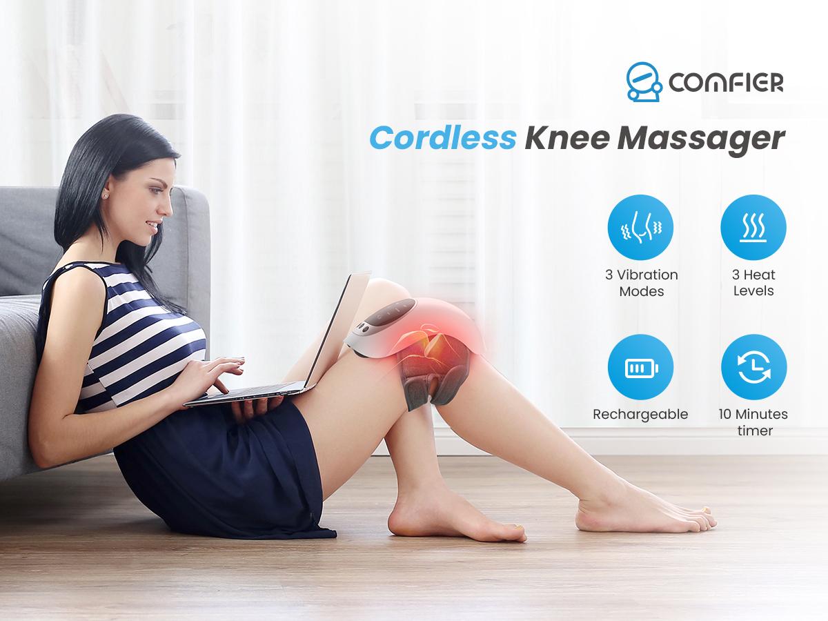 COMFIER Comfort Heated Knee Massager, 3 Vibration Modes Leg Relaxation Massager, 3 Heat Adjustment Modes Leg Relaxation Massager , with LED Screen COMFIER Comfort Heated Knee Massager, 3 Vibration Modes Leg Relaxation Massager, 3 Heat Adjustment Modes Leg Relaxation Massager , with LED Screen
