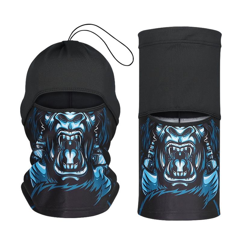 Winter Thickened Warm Head Cover, Multi-Function Face Mask Scarf Hat, Stylish Print Balaclava for Outdoor Sports Ice Fishing Cycling Hiking Skiing