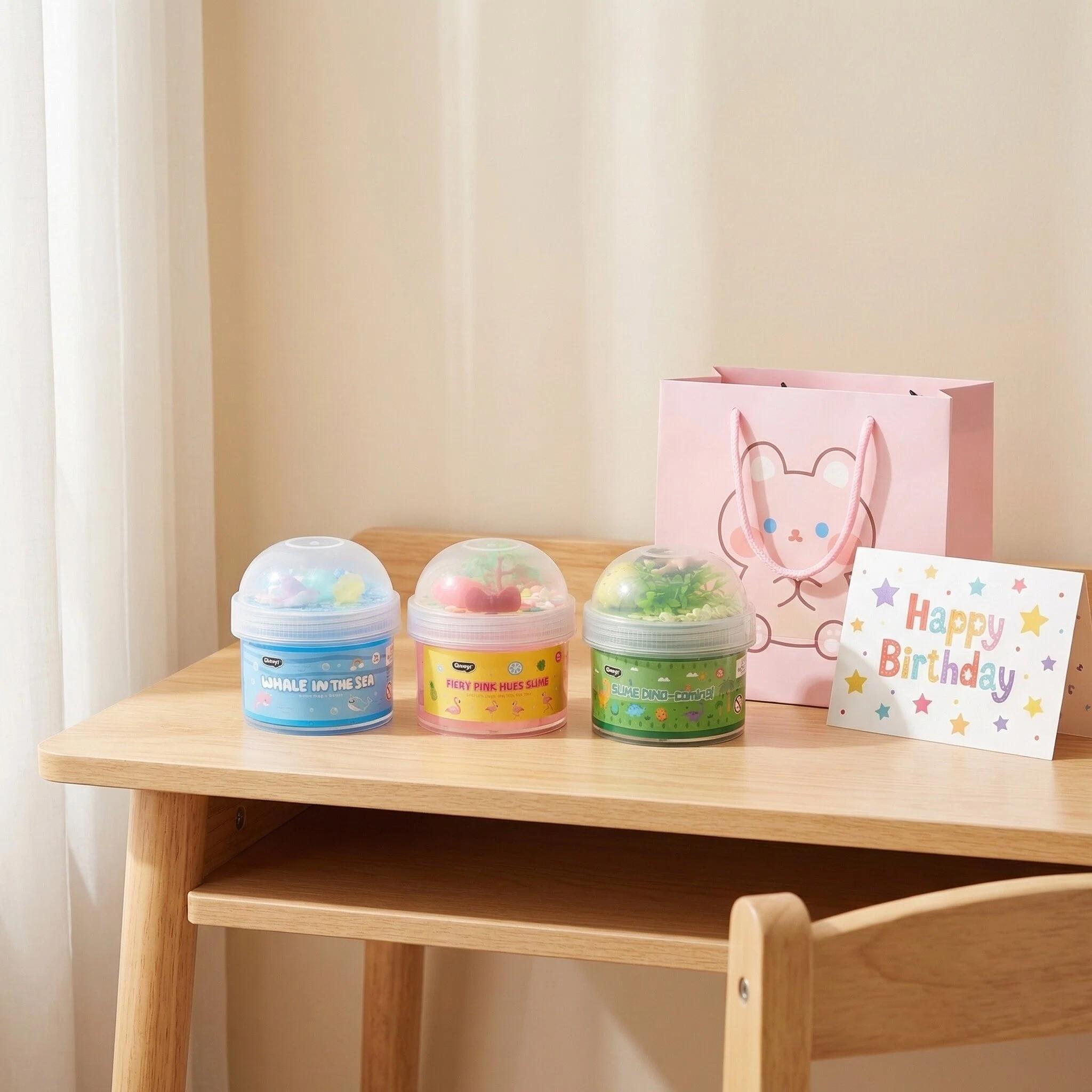 Soft Fun DIY Slime, 3 Unique Themes, Endless Play, Stress Relief, Non-Toxic, Safe, Includes Ocean, Flamingo, Dinosaur Series