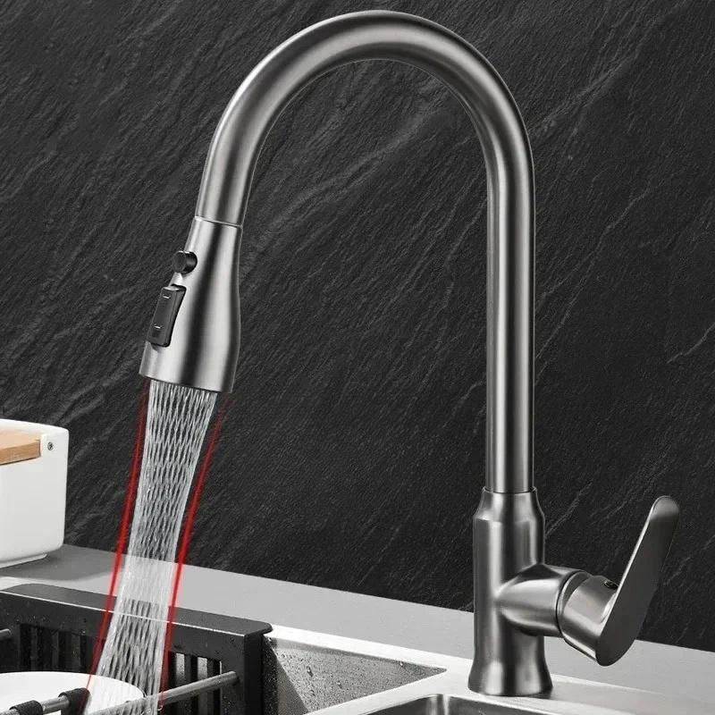 High Pressure Kitchen Faucet, Two Modes, 360 Degree Rotating Design, Extensible Shower Function, Durable Structure for Daily Use