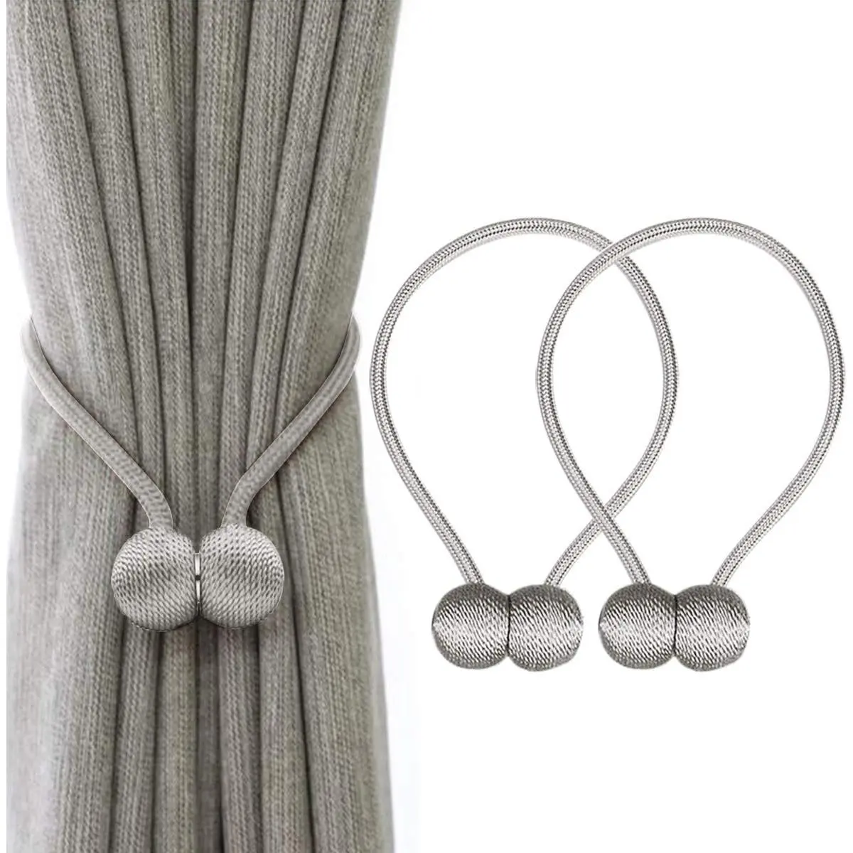 Window Curtain Tiebacks Clips VS Strong Magnetic Tie Band Home Office Decorative Drapes Weave Holdbacks Holders European Style 1 Pair