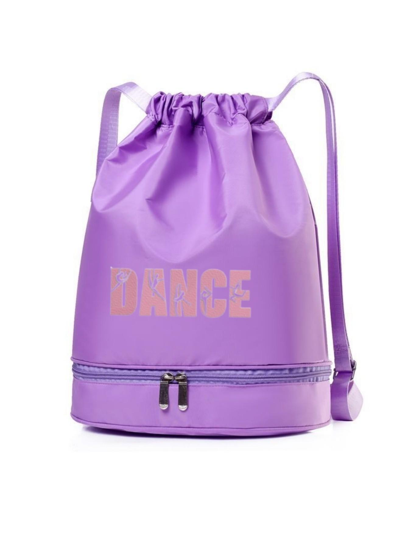 Women's Dance Backpack, Customizable Letter Print, Lightweight High-Quality, Adjustable Straps, Shoe Compartment, Rose